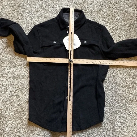 NWT Toad & Co. Men's Kennicott Wool Blend Button Up Shirt Jacket Black Sz Med - Picture 5 of 10
